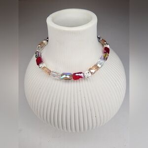 Stunning Aurora Borealis (AB) crystal/glass beaded bracelet